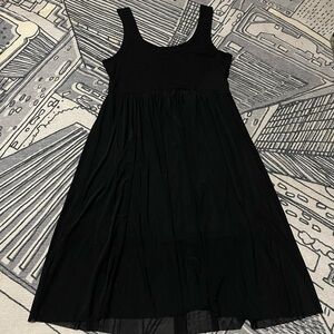 Torrid Black Maxi Tank Dress with Gauze Skirt